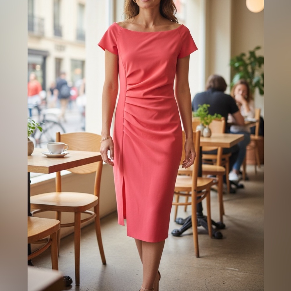 NWT $695 Chiara Boni La Petite Robe Devis Dress in Pink Red Sz 8 - Picture 16 of 16